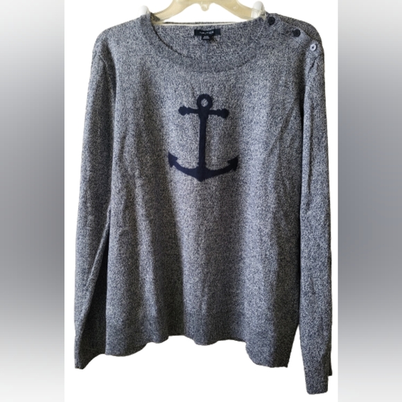 NAUTICA  long sleeve anchor intrasia sweater size XXL cotton 100% new - Picture 2 of 9